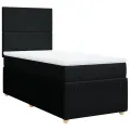 cadre de lit avec matelas Noir 90x190 cm Tissu