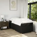 cadre de lit avec matelas Noir 90x190 cm Tissu