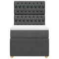 cadre de lit et matelas Gris foncé 90x190 cm Tissu