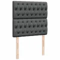 cadre de lit et matelas Gris foncé 90x190 cm Tissu