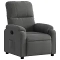 Fauteuil inclinable gris foncé tissu microfibre