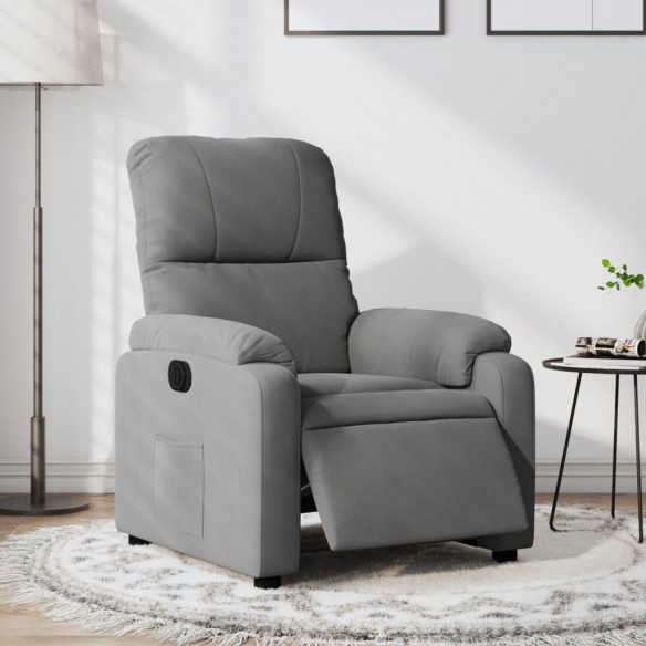 Fauteuil inclinable électrique gris foncé tissu microfibre