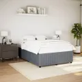 Cadre de lit sans matelas gris foncé 160x200 cm velours