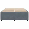Cadre de lit sans matelas gris foncé 160x200 cm velours