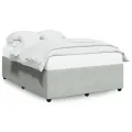 Cadre de lit sans matelas gris clair 140x200 cm velours