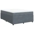 cadre de lit et matelas Gris foncé 160x200cm Velours