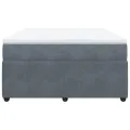cadre de lit et matelas Gris foncé 160x200cm Velours
