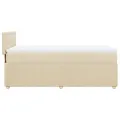 cadre de lit et matelas Crème 90x190 cm Tissu