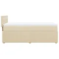 cadre de lit et matelas Crème 90x190 cm Tissu