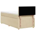cadre de lit et matelas Crème 90x190 cm Tissu