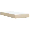 cadre de lit et matelas Crème 90x190 cm Tissu
