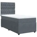 cadre de lit et matelas Gris foncé 90x200 cm Velours