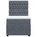 cadre de lit et matelas Gris foncé 90x200 cm Velours