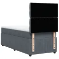 cadre de lit et matelas Gris foncé 90x200 cm Velours