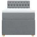 cadre de lit et matelas Gris clair 90x190 cm Tissu
