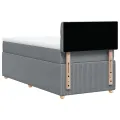cadre de lit et matelas Gris clair 90x190 cm Tissu