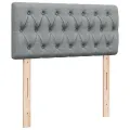 cadre de lit et matelas Gris clair 90x190 cm Tissu