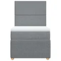 cadre de lit et matelas Gris clair 90x190 cm Tissu