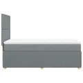 cadre de lit et matelas Gris clair 90x190 cm Tissu