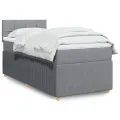 cadre de lit et matelas Gris clair 90x190 cm Tissu