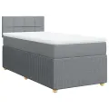 cadre de lit et matelas Gris clair 90x190 cm Tissu