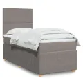 cadre de lit avec matelas Taupe 90x190 cm Tissu