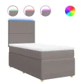 cadre de lit avec matelas Taupe 90x190 cm Tissu