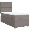 cadre de lit avec matelas Taupe 90x190 cm Tissu