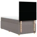 cadre de lit avec matelas Taupe 90x190 cm Tissu