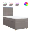 cadre de lit avec matelas Taupe 90x190 cm Tissu