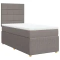 cadre de lit avec matelas Taupe 90x190 cm Tissu