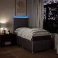 cadre de lit avec matelas Taupe 90x190 cm Tissu