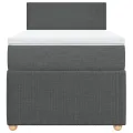 cadre de lit et matelas Gris foncé 90x190 cm Tissu