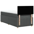 cadre de lit et matelas Gris foncé 90x190 cm Tissu