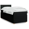 cadre de lit avec matelas Noir 90x190 cm Tissu