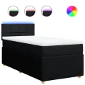 cadre de lit avec matelas Noir 90x190 cm Tissu
