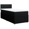 cadre de lit avec matelas Noir 90x190 cm Tissu
