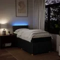 cadre de lit avec matelas Noir 90x190 cm Tissu