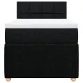 cadre de lit avec matelas Noir 90x190 cm Tissu