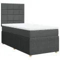 cadre de lit et matelas Gris foncé 90x190 cm Tissu