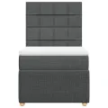 cadre de lit et matelas Gris foncé 90x190 cm Tissu