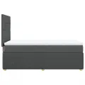cadre de lit et matelas Gris foncé 90x190 cm Tissu