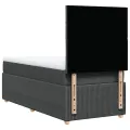cadre de lit et matelas Gris foncé 90x190 cm Tissu