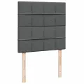 cadre de lit et matelas Gris foncé 90x190 cm Tissu