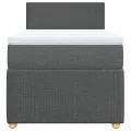 cadre de lit et matelas Gris foncé 90x190 cm Tissu