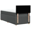 cadre de lit et matelas Gris foncé 90x190 cm Tissu