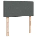 cadre de lit et matelas Gris foncé 90x190 cm Tissu