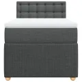 cadre de lit et matelas Gris foncé 90x190 cm Tissu