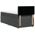cadre de lit et matelas Gris foncé 90x190 cm Tissu