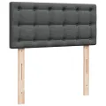 cadre de lit et matelas Gris foncé 90x190 cm Tissu